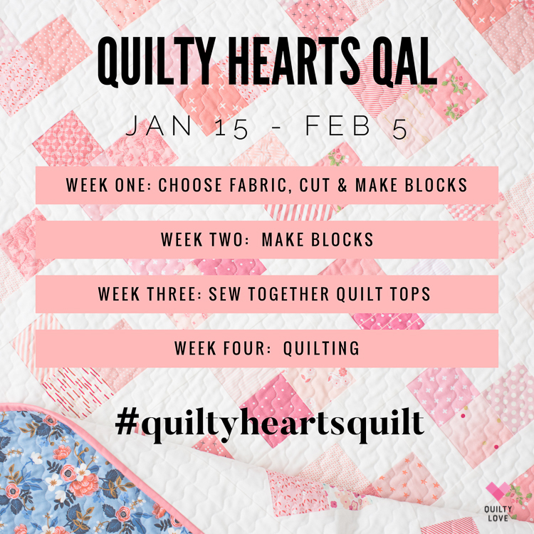 Quilty Love Quilt Along - Heart quilt pattern