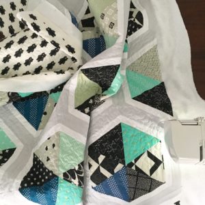 Cotton and Steel Trianlge Hexies Quilt