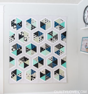 Cotton and Steel Trianlge Hexies Quilt