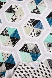 Cotton and Steel Trianlge Hexies Quilt