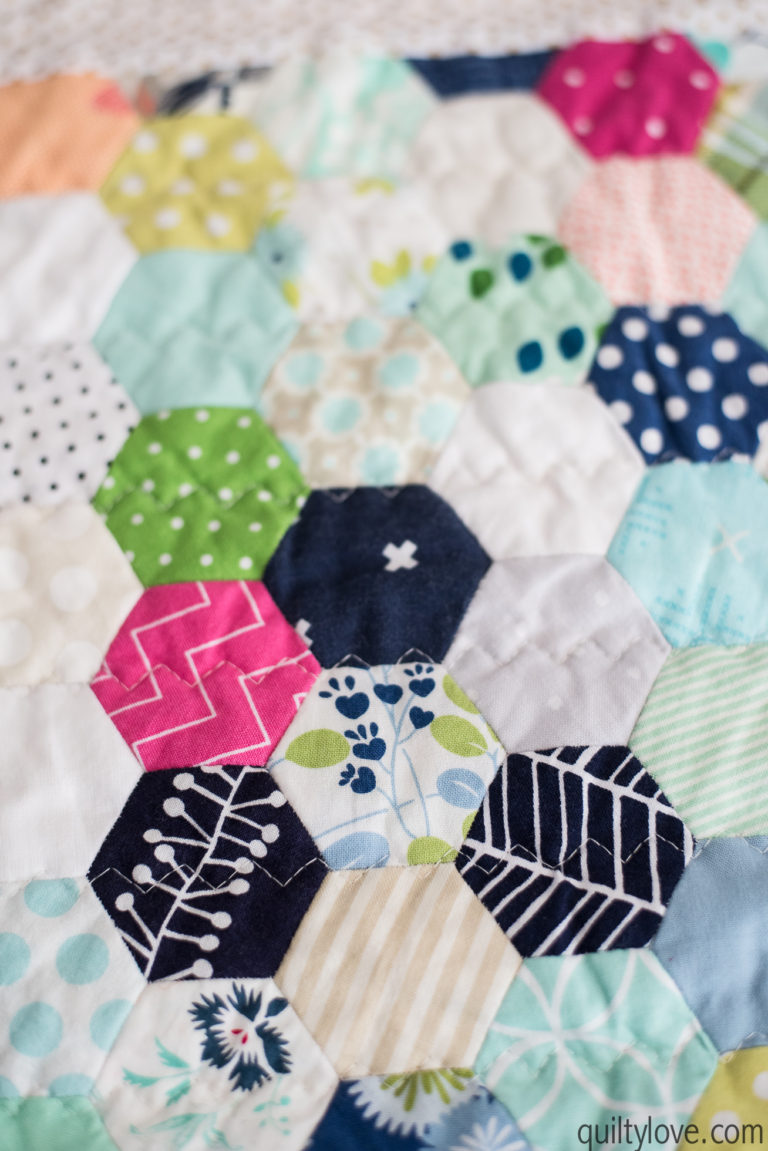 Hand Pieced Hexie Quilt the one that took over a year Quilty Love