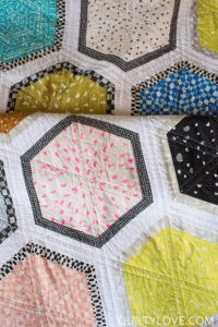 Cotton and Steel Triangle Hexies quilt pattern
