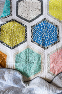 Cotton and Steel Triangle Hexies quilt pattern