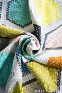 Cotton and Steel Triangle Hexies quilt pattern