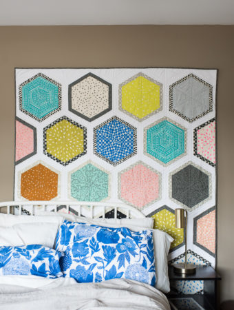 Cotton and Steel Triangle Hexies quilt pattern