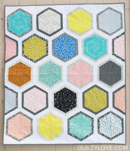 Cotton and Steel Triangle Hexies quilt pattern