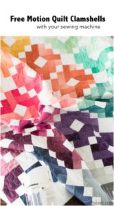 free motion quilting clamshells