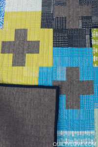 Blueberry Park Plus and Minus quilt with flannel backing