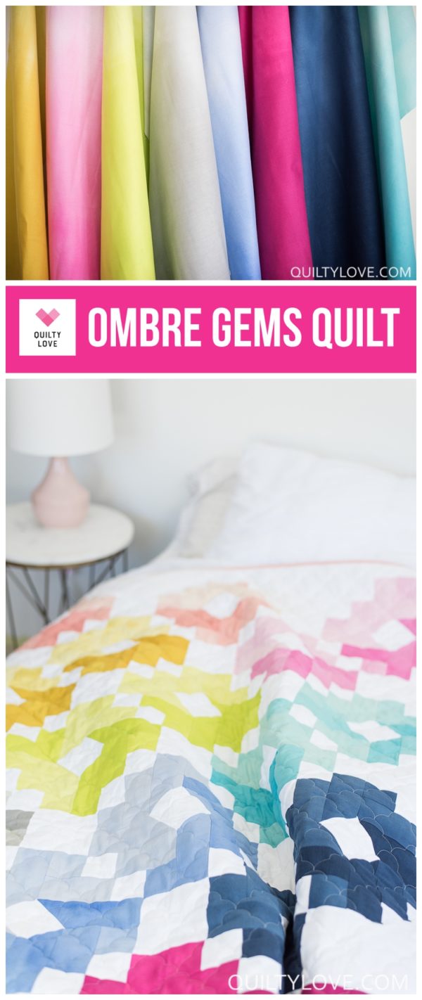 Ombre Gems Quilt The Cotton and Steel Pigments one Quilty Love