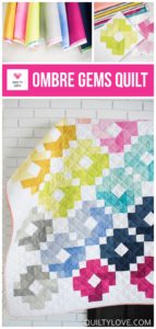 Cotton and Steel Ombre Gems quilt by Emily of quiltylove.com