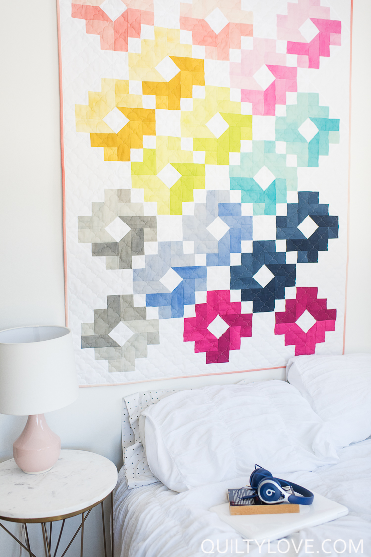 Cotton and Steel Ombre Gems quilt by Emily of quiltylove.com