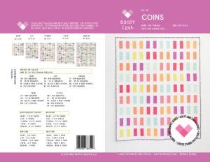 Coins quilt pattern by Emily of Quiltylove.com. Beginner coin quilt pattern.