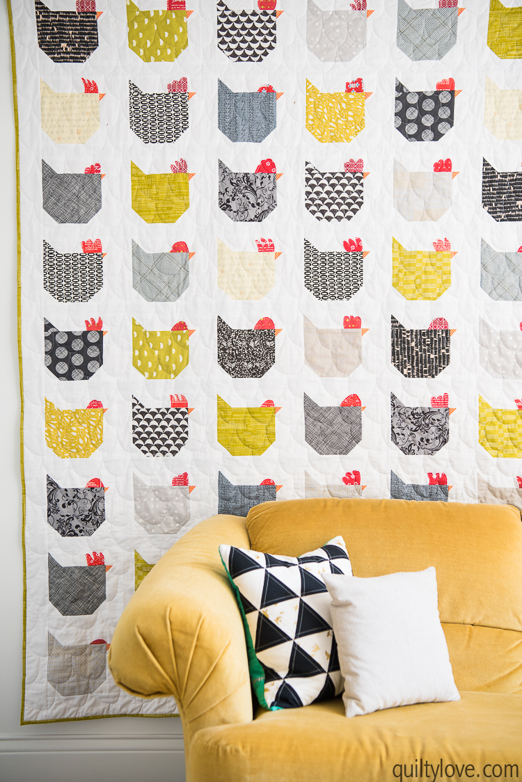 chicken quilt by emily of quiltylove