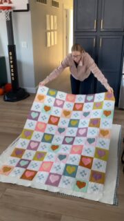 This scrappy Cozy Checkered Hearts got the grid treatment.  I first quilted one inch vertical lines and then one inch horizontal lines.  I started on one edge and stitched one inch lines to the other edge without ever flipping the quilt. 

I pin basted this one on the counter.  I do lots of smoothing on both sides.  You didn’t see me flip it a couple of times.  Some fabrics work better than others using this method.  These Art Gallery fabrics cling to the cotton batting really nicely making them a good candidate for counter basting. 

This new heart pattern is in the shop.  Join us for the quilt along starting on Monday!  You can sign up in my profile. 

👉🏼👉🏼👉🏼 Comment LINKS for shop links and a QAL sign up.

▪️Quilt pattern - Cozy Checkered Hearts- in the shop
▪️ Fabrics - #artgallerypuresolids by @artgalleryfabrics

#quiltylove #heartquilt #cozycheckeredheartsquilt #artgalleryfabrics