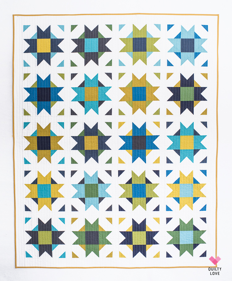 Compass Star quilt pattern by Emily of Quiltylove.com