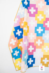 Plus and Minus quilt pattern-The bright solids one - Quilty Love