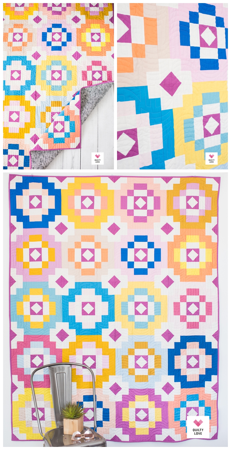 Southwest Sunshine quilt pattern by Emily of quiltylove.com. Modern solids quilt pattern.