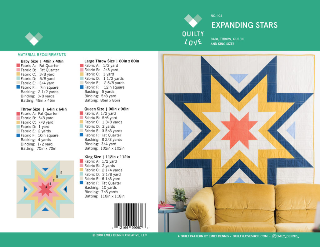 Expanding Stars quilt pattern