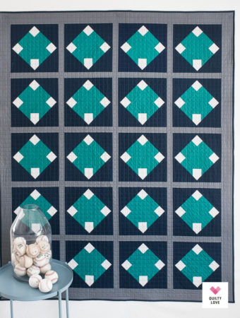 Home Run baseball quilt pattern by Emily of Quiltylove.com