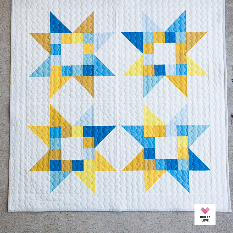 Quilty Stars baby quilt - Emily of quiltylove.com