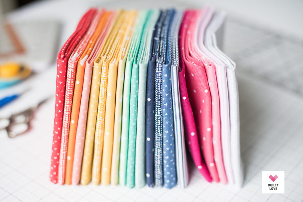 Dear Stella basics fat quarter bundle in rainbow order.