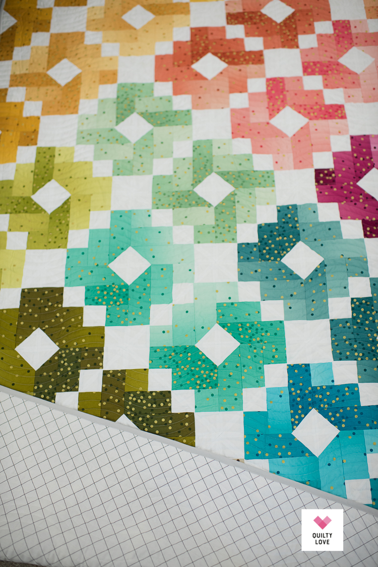 Confetti Ombre Gems Quilt Pattern A colorful rainbow quilt Quilty Love