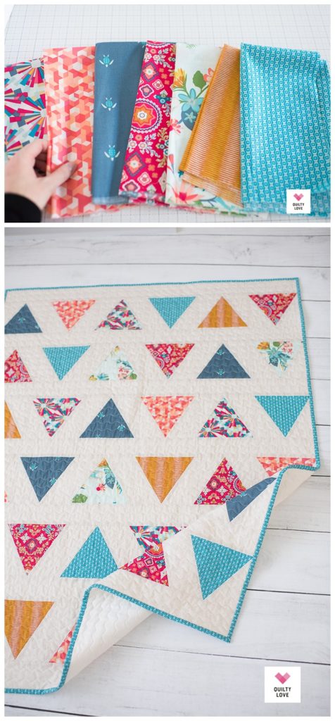 Triangle pop baby quilt pattern by Emily of quiltylove.com