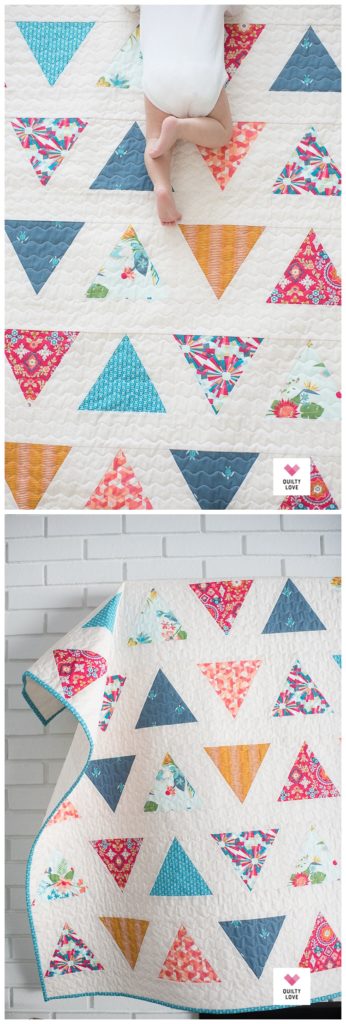 Triangle pop baby quilt pattern by Emily of quiltylove.com