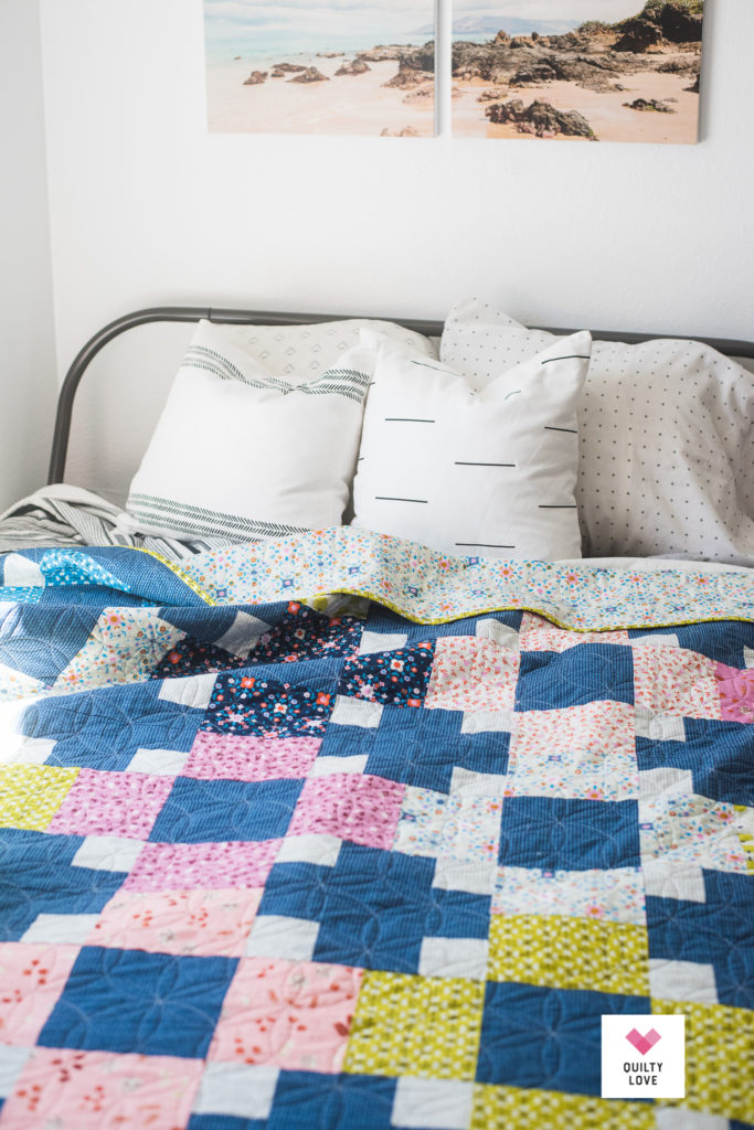 Hopscotch quilt by Emily of quiltylove.com using Smol fabrics