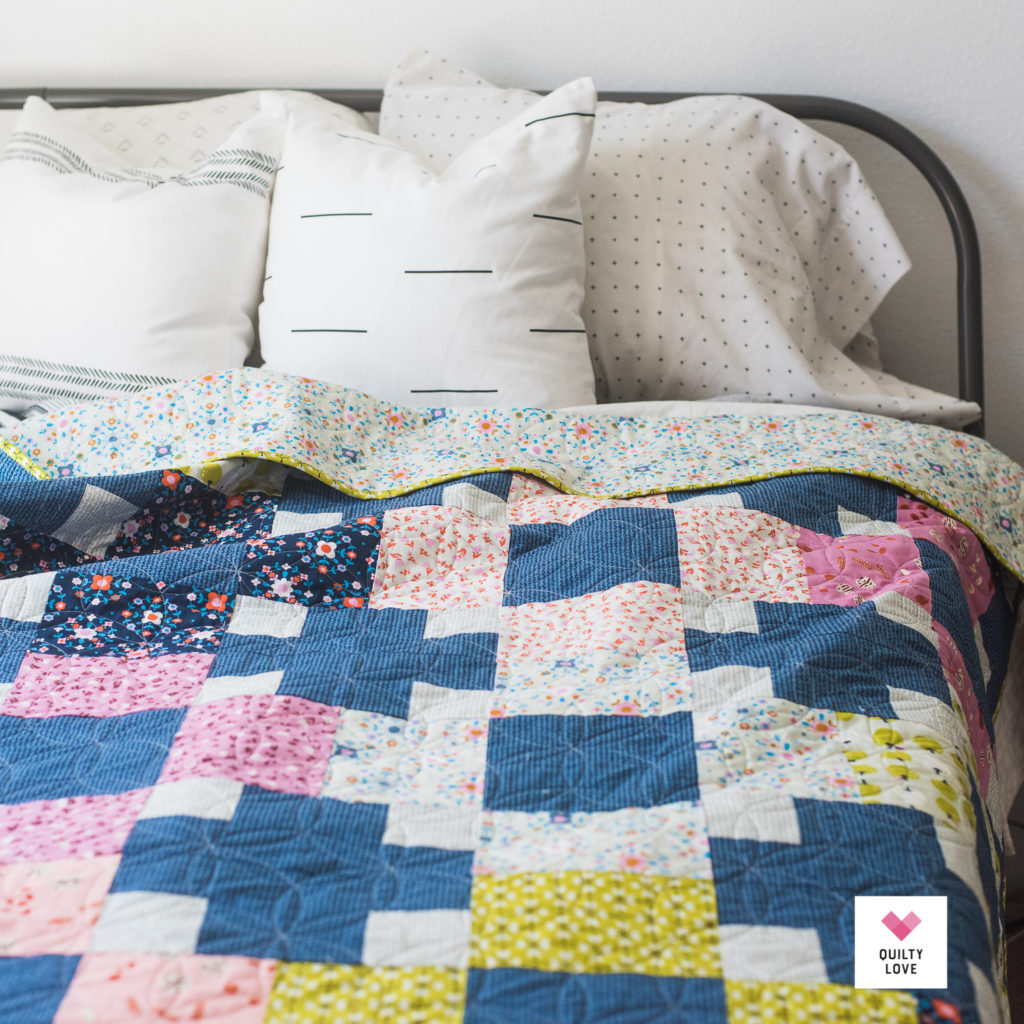 Hopscotch quilt by Emily of quiltylove.com using Smol fabrics