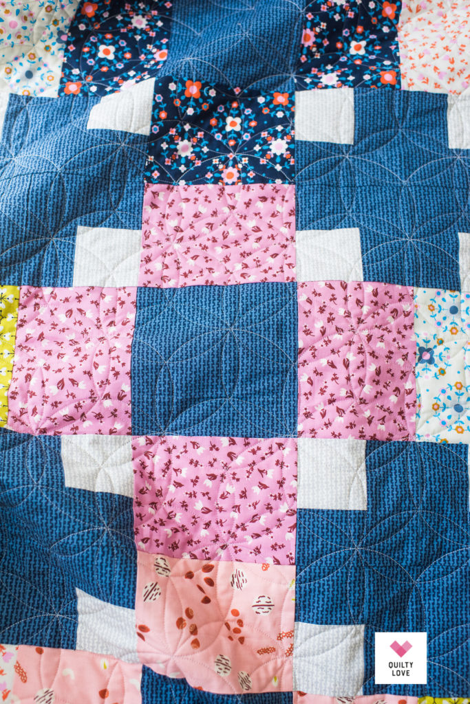 Hopscotch quilt by Emily of quiltylove.com using Smol fabrics