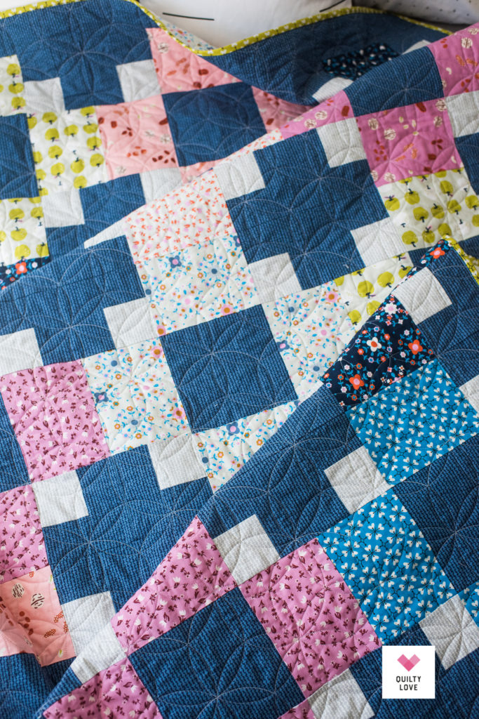 Hopscotch quilt by Emily of quiltylove.com using Smol fabrics
