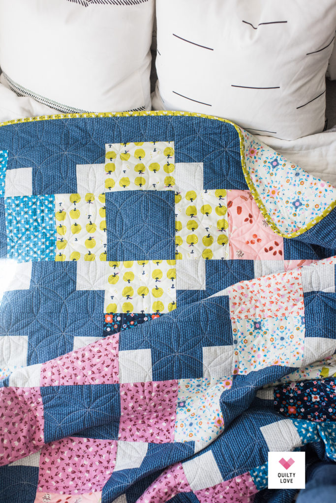 Hopscotch quilt by Emily of quiltylove.com using Smol fabrics