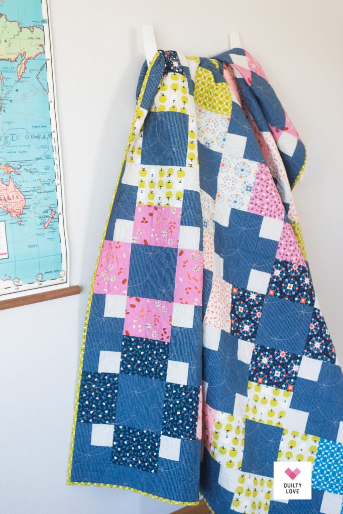 Hopscotch quilt by Emily of quiltylove.com using Smol fabrics