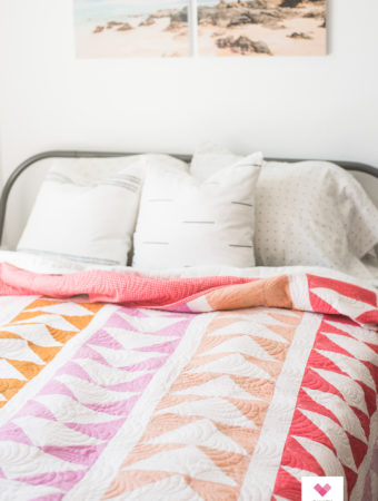 flying geese bed quilt