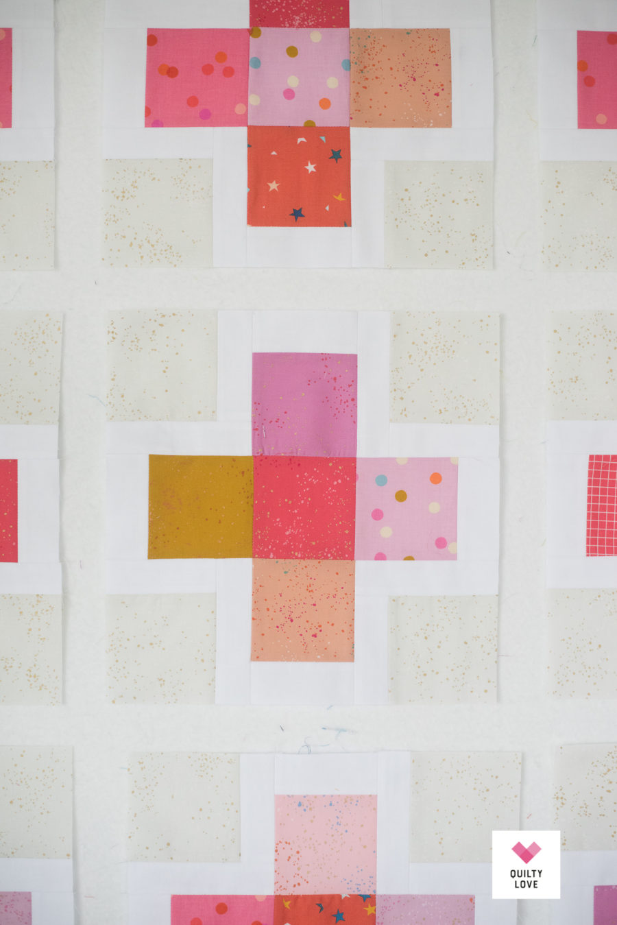 Plus Squared quilt - The scrappy Ruby Star Society one - Quilty Love