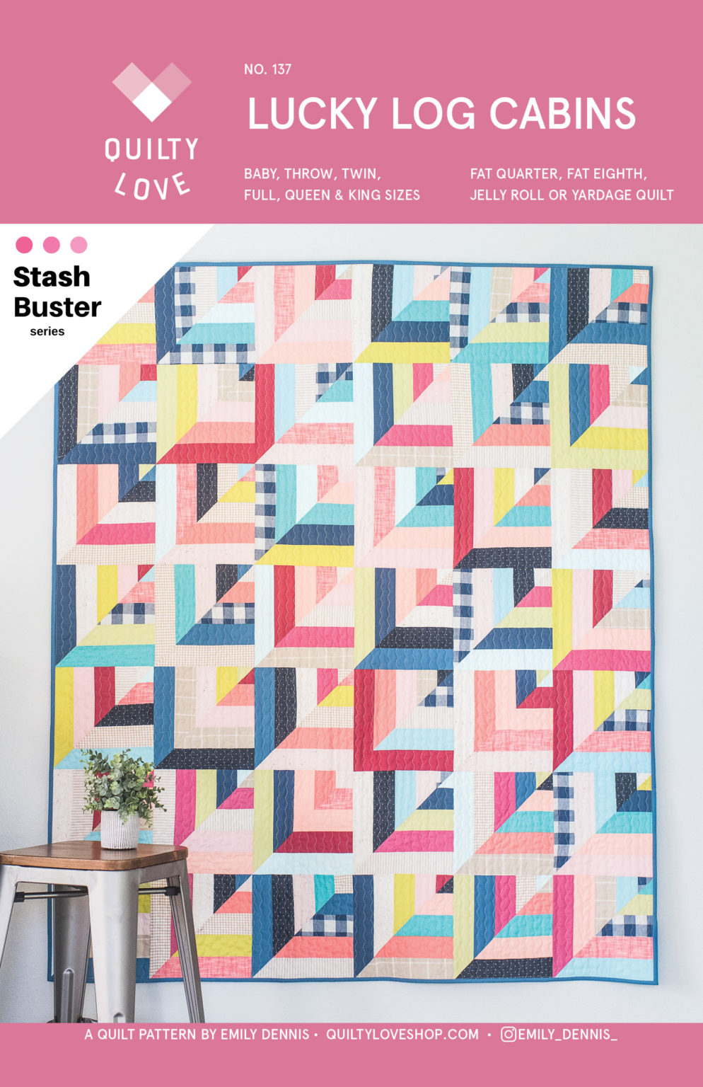 The Figo Fabrics Lucky Log Cabins quilt Quilty Love