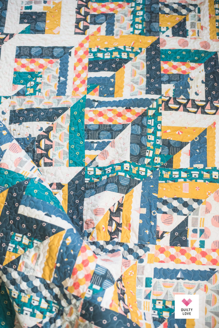 The Figo Fabrics Lucky Log Cabins quilt Quilty Love