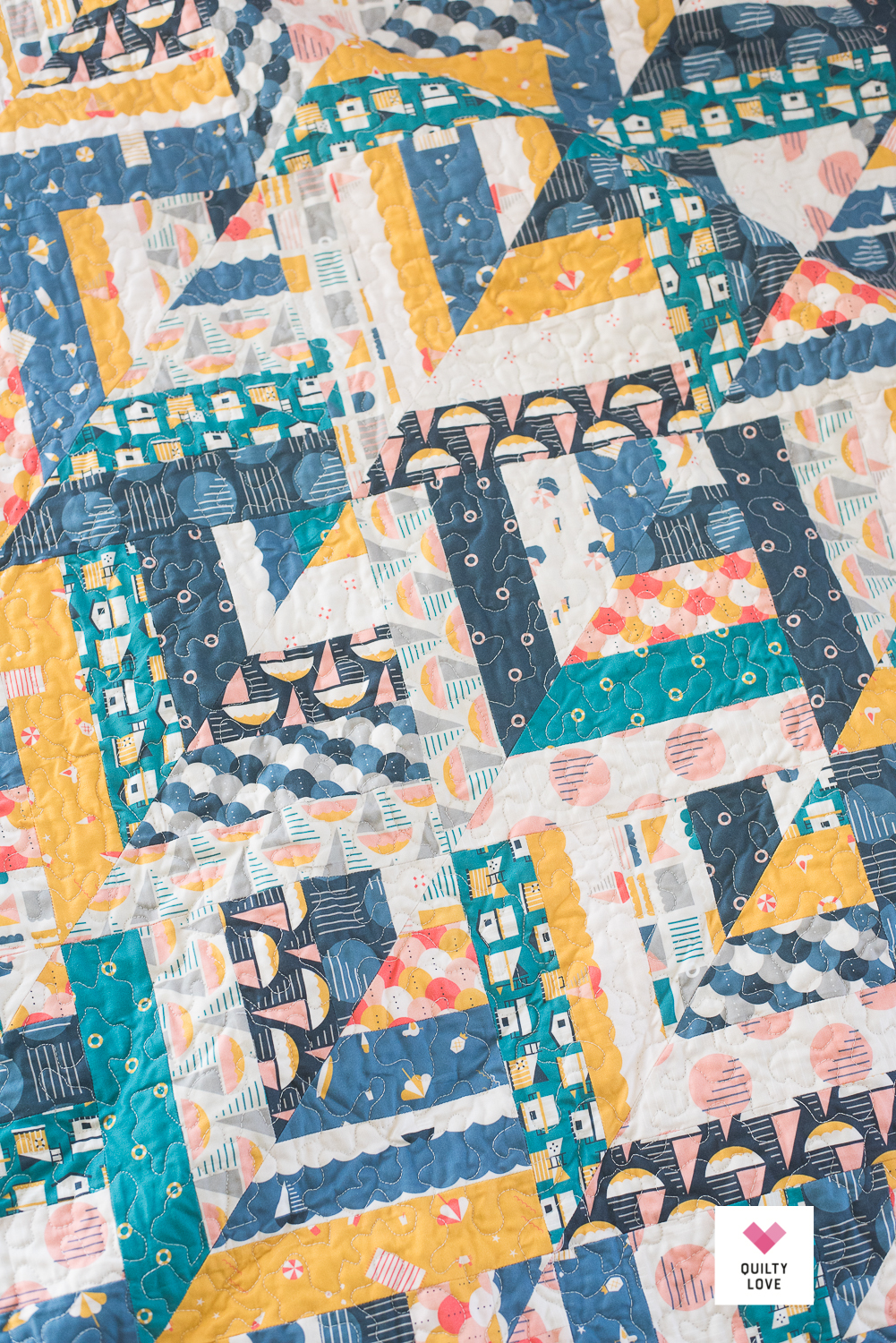 The Figo Fabrics Lucky Log Cabins quilt Quilty Love
