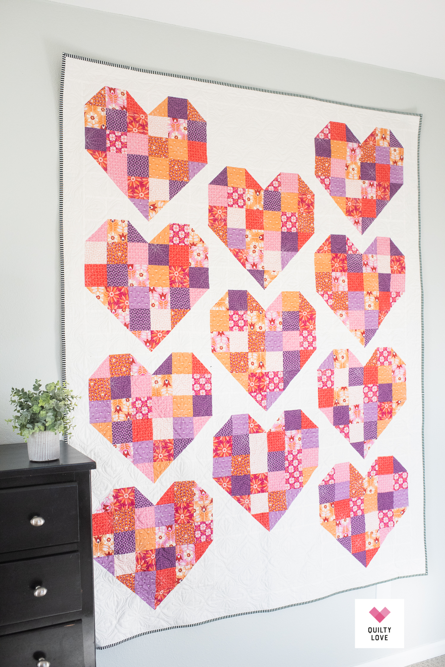 Figo Scrappy Hearts quilt