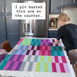 This solids Jelly Stripes was finished off with the wavy stitch. I’ve been experimenting with technique a little.  This time I pinned the middle and started in the middle going line by line - center to the right edge. Then went back and finished center to left edge.  And rather than doing every third line, I quilted line by line spaced 3/4” apart. 

▪️Quilt pattern - Jelly Stripes - in the shop
▪️ Machine - Janome MC6700p
▪️ Stitch 8 on my machine - the serpentine stitch
▪️ Stitch length - 3.0
▪️Width - 7.0
▪️Line Spacing - 3/4”

#quiltylove #jellystripesquilt #jellyrollquilt #solidsquilt #stashbuster #wavystitchquilting