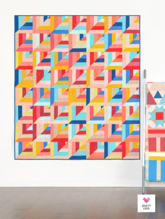 Lucky Log Cabins quilt using the Quilty Love Palette Picks bundle