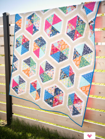 Triangle Hexies quilt using Free Spirit Fabrics