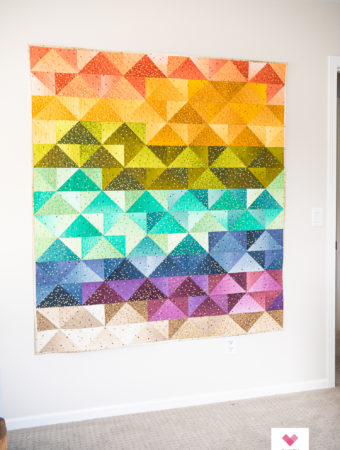 Ombre Patchwork Flying Geese quilt by Emily of Quiltylove.com
