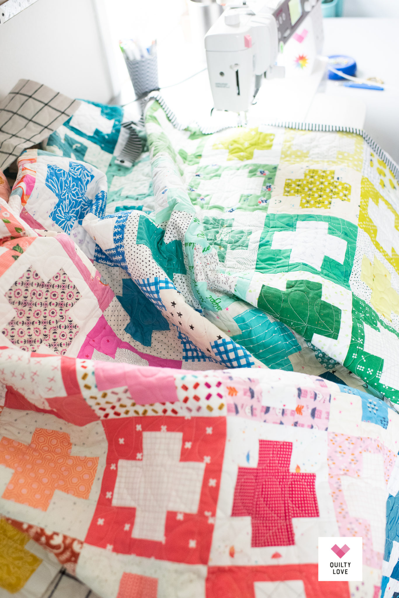 Free Scrap Stash Plus Quilt pattern Quilty Love