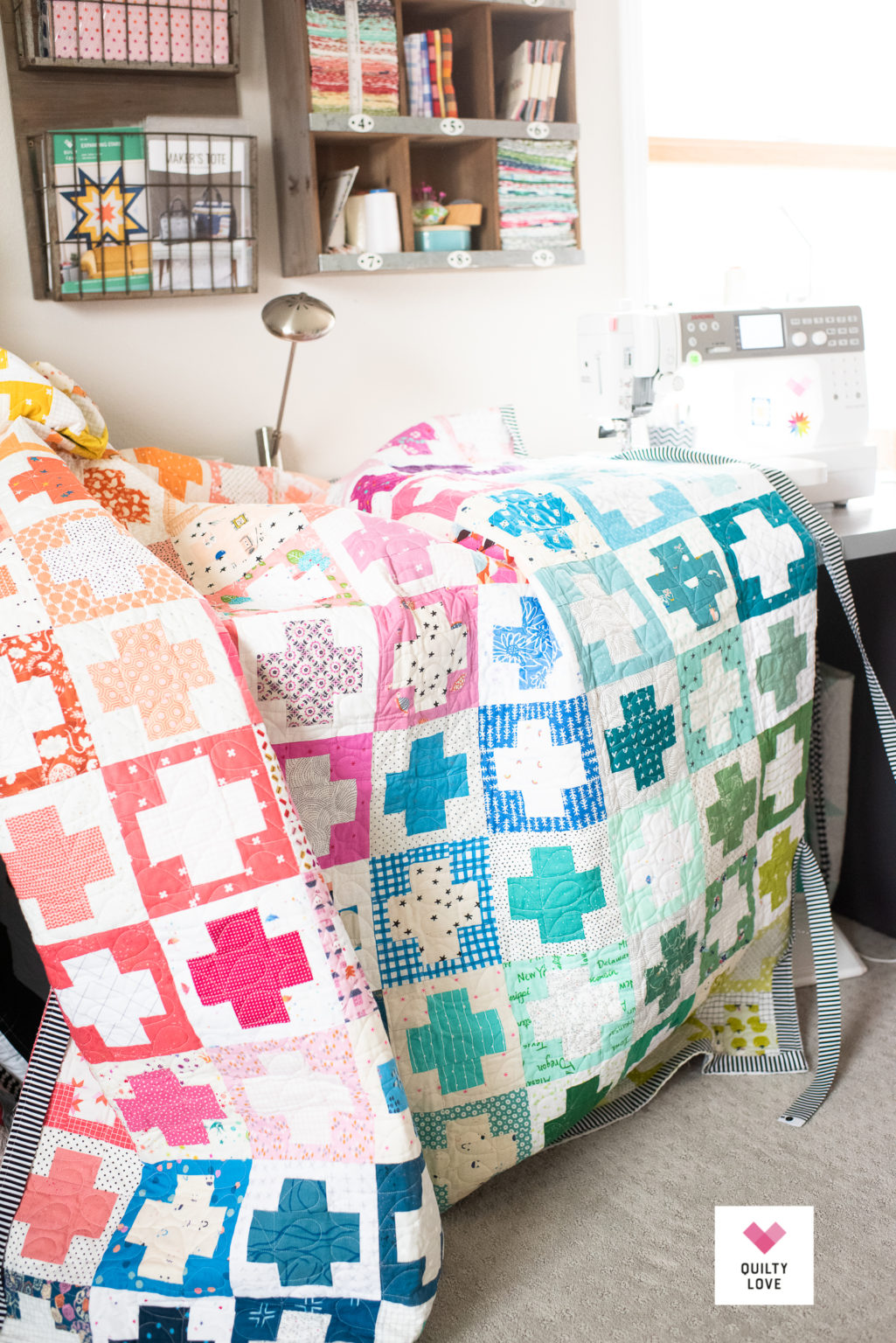 Free Scrap Stash Plus Quilt pattern Quilty Love