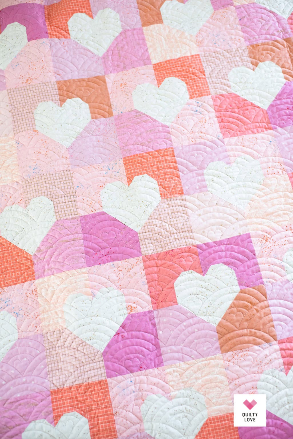 Scrappy Patchwork Hearts Quilt - Quilty Love