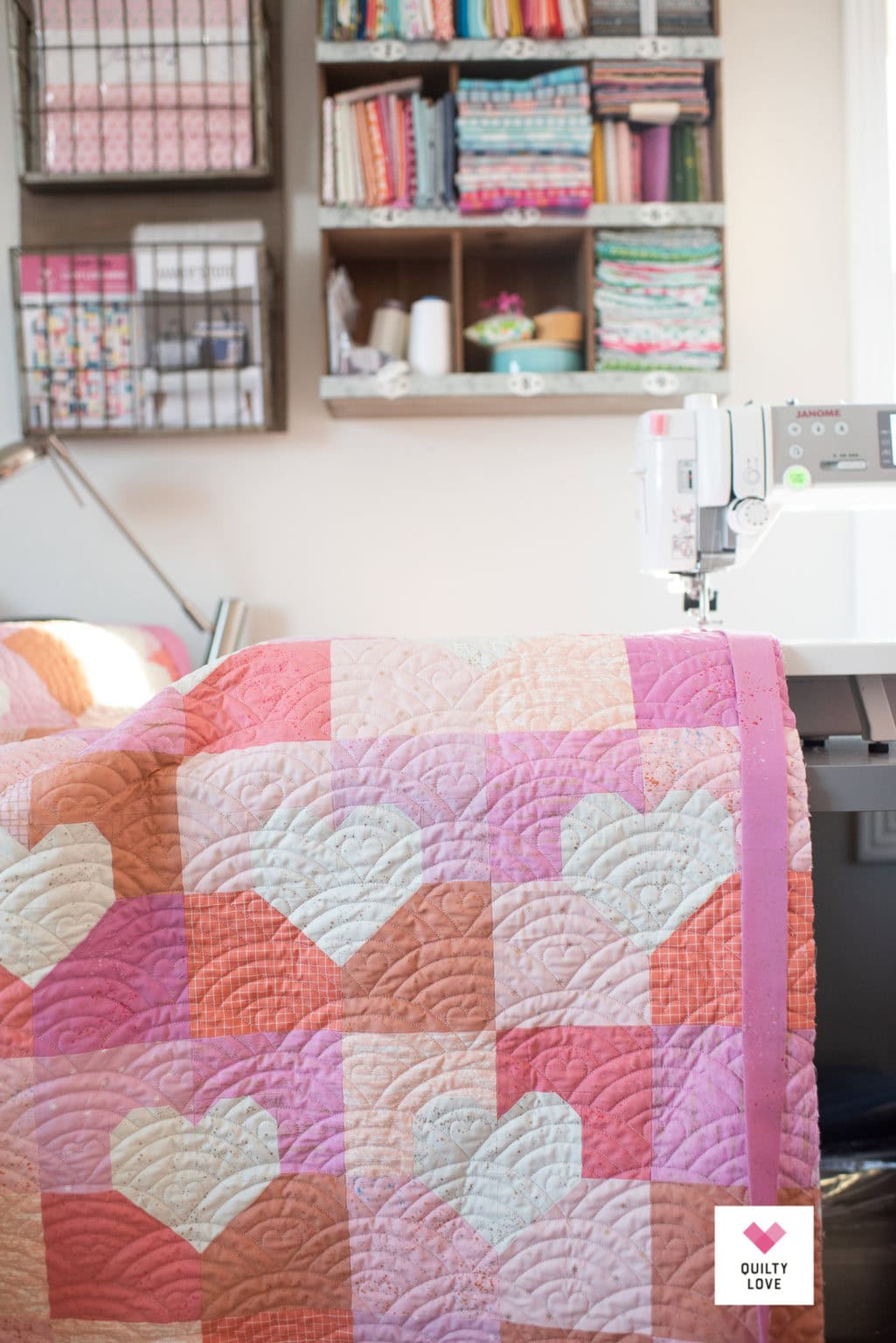 Scrappy Patchwork Hearts Quilt - Quilty Love