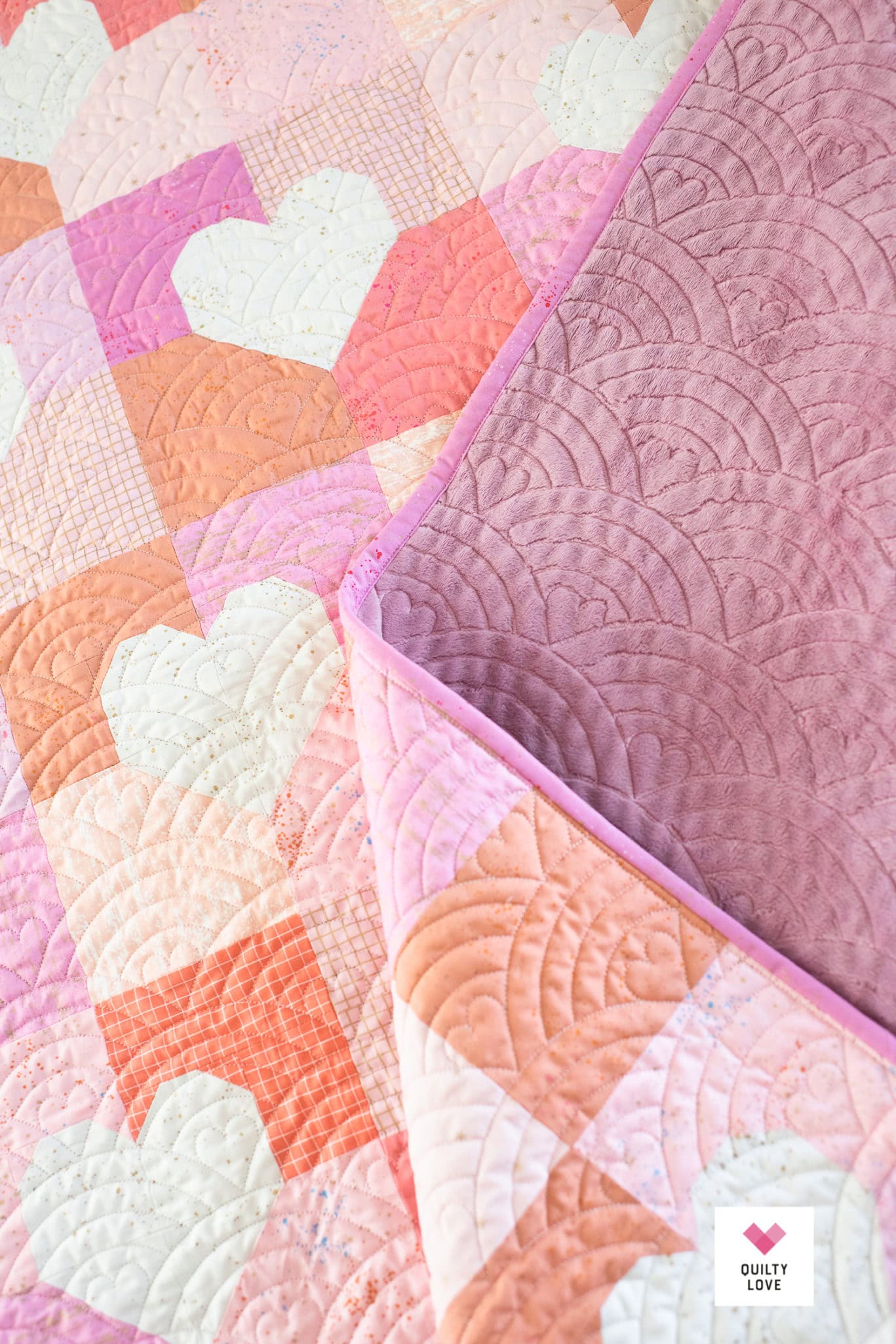 Scrappy Patchwork Hearts Quilt - Quilty Love