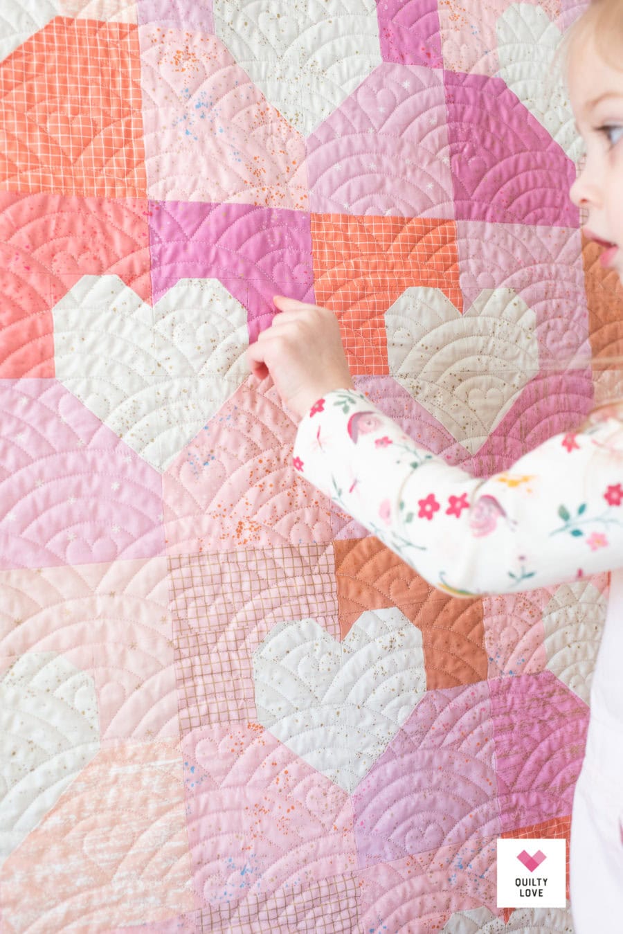 Scrappy Patchwork Hearts Quilt - Quilty Love